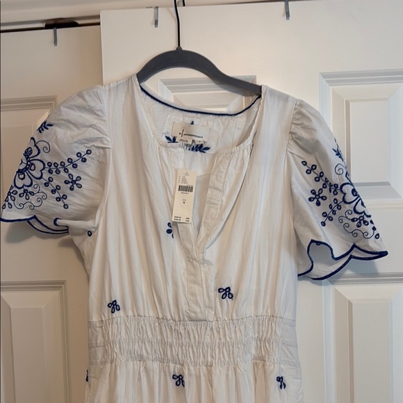 Anthropologie Somerset Dress, Eyelet, Blue and White, New with Tags - Picture 3 of 11